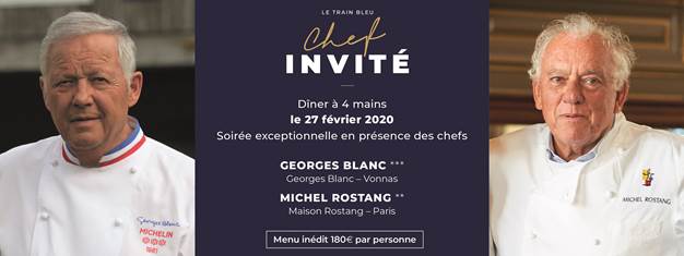 Dîner à quatre mains le 27 Février 2020 au Train Bleu